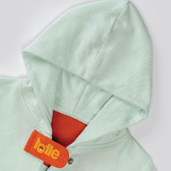 Mint green Solid hooded Sleepsuit